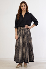 Inkwoven Mirage Cotton Panelled Flared Skirt