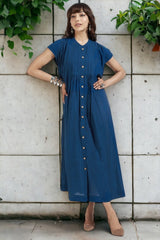 button down pintuck dress - dreaming in sapphire