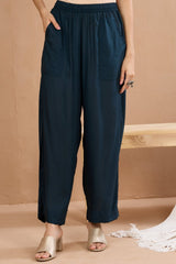 comfort fit modal pants - dark green