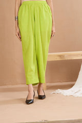 comfort fit ankle length narrow pants - lime green