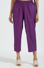 comfort fit ankle length narrow pants - purple poplin
