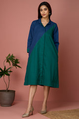 cross shirt dress - Indigo & Emerald