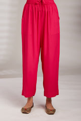 comfort fit pants - rani pink modal