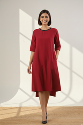 Cherry & Gold Mist Side Bias Shift Dress