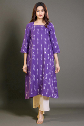 a-line panelled kurta amethyst aura