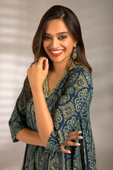 anarkali and many panels - wondrous blue & waterscapes