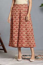 box pleated culotte - madder & lotus bloom