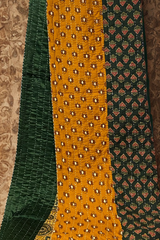 handcrafted mashroo single quilt with filler - green & sun kissed