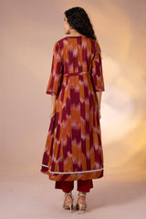 Long Sufi Anarkali Saffron Ember