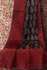 handcrafted mashroo single quilt with filler - ebony & asopalav