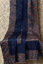 handcrafted reversible mashroo double quilt with filler - Persian Dawn & Madder