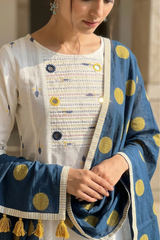 Cotton Dupatta - Blue Moon Polka