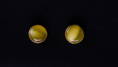 Jewelry - berserk - gold plated yellow onyx disc studs