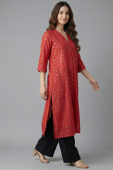 Front Zipper Dress Cosmic Red & Silver