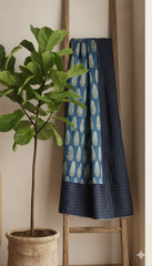 handcrafted mashroo single quilt with filler - indigo & asopalav