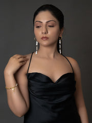 jewelry - berserk - Mesh Pearl Drop Danglers