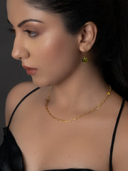 jewelry - berserk - Gold Plated Peridot Drop Loops