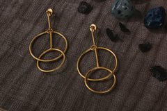 jewelry - berserk - gold plated coincentric circle danglers