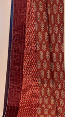 handcrafted mashroo single quilt with filler - madder red charm