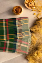 chettinad cotton saree - Green Multi Checks & Border