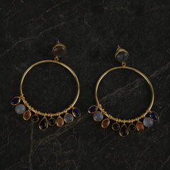 jewelry - berserk - Gold Plated Multistone Hoops