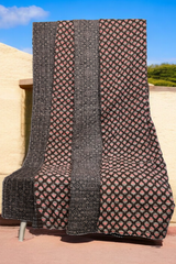 handcrafted reversible mashroo double quilt with filler - Woodland Grace & Motif