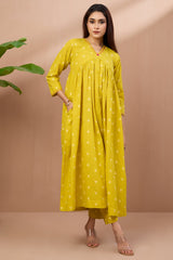 Coord v neck gather anarkali - blush sunshine