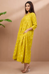 Coord v neck gather anarkali - blush sunshine