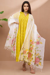 Coord v neck gather anarkali - blush sunshine