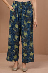 comfort fit ankle length narrow pants - indigo henna lotus
