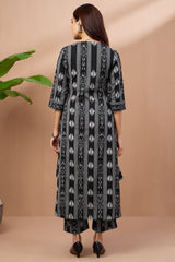 co-ord set long kurta with side twist - shadow streaks