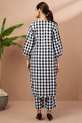Gingham Mono Checks Cotton Co-ord Set (set of 2)