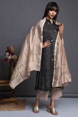 handwoven maheshwari dupatta - jewel beige