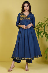angrakha indigo with gathers sapphire abyss
