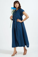 button down pintuck dress - dreaming in sapphire