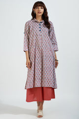 long shirt dress - misty rose & whispering ash
