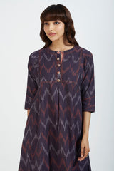 kalidar kurta - plum passion & salmon hues