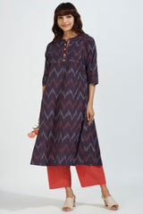 kalidar kurta - plum passion & salmon hues
