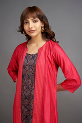 long viscose silk jacket - fierce pink & celestial lamps (only jacket)