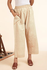 comfort fit pants - beige & dots