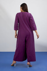 Amethyst Grove Jumpsuit with Pockets & Sleeves