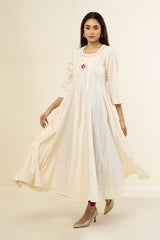 Golden Ivory Radiance Long Swirl Dress