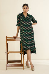 Botanicals Noir Bias Shirt Dress