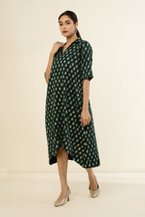 Botanicals Noir Bias Shirt Dress