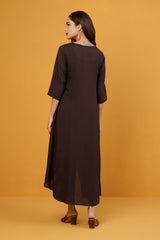 Deep Mocha Asymmetrical Kurta