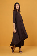 Deep Mocha Asymmetrical Kurta