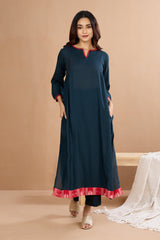 Enchanted Forest Whisper Side Gather A-Line Kurta