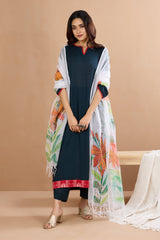Enchanted Forest Whisper Side Gather A-Line Kurta
