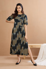 Ebony Meets Desert Long Slit Dress
