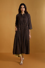 Chestnut Gold Infinity Pintuck Dress
